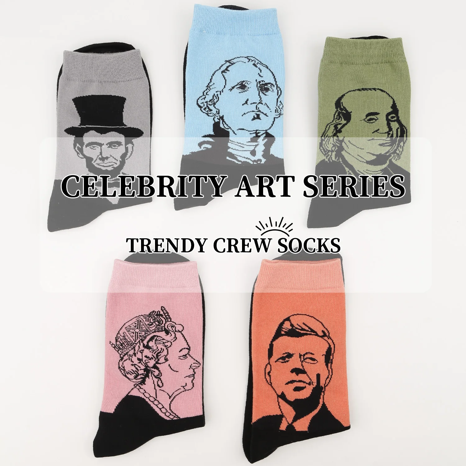 European and American Art Literary Style Oil Painting Tube Socks Fashion Trendy Figures Versatile, Men's and Women's Couple Sock