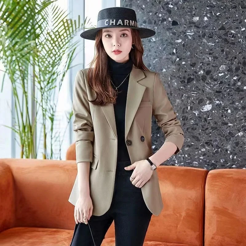 

2024 Spring Autumn New Women Blazer Fashion Korean Loose Long Sleeve Temperament Office Suit Ladies Jacket Outerwear Female Top