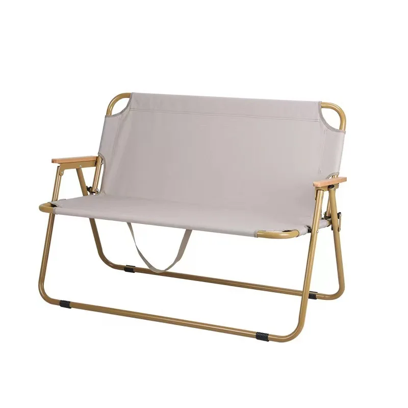 Outdoor Folding Chair Portable Two Person Folding Two Person Sofa Chair Outdoor Leisure Camping Backrest Recliner Chair