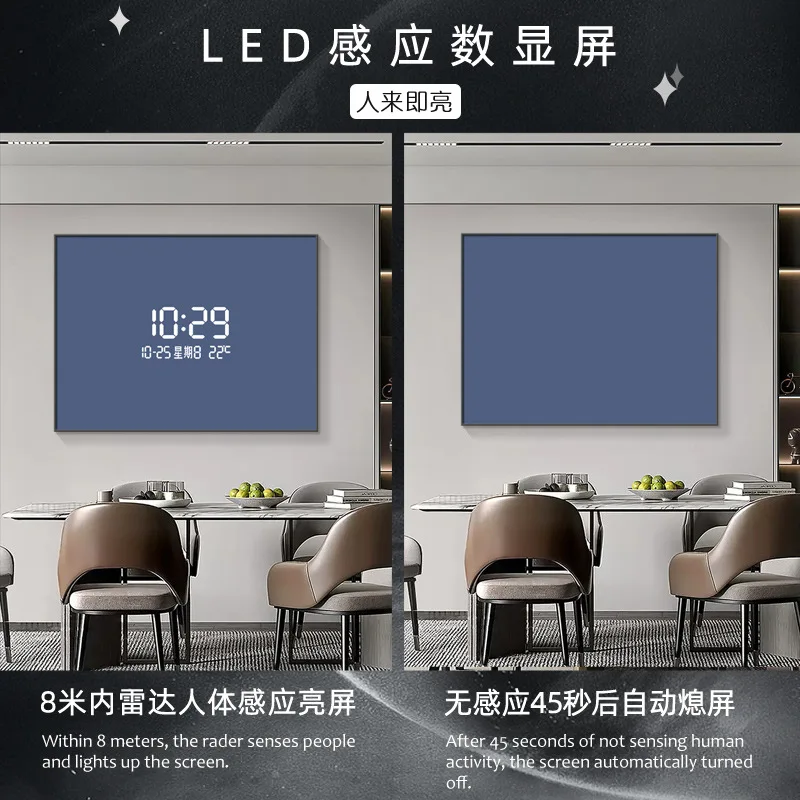 Meter box decorative painting led digital display clock solid color simple restaurant distribution box occlusion box human body