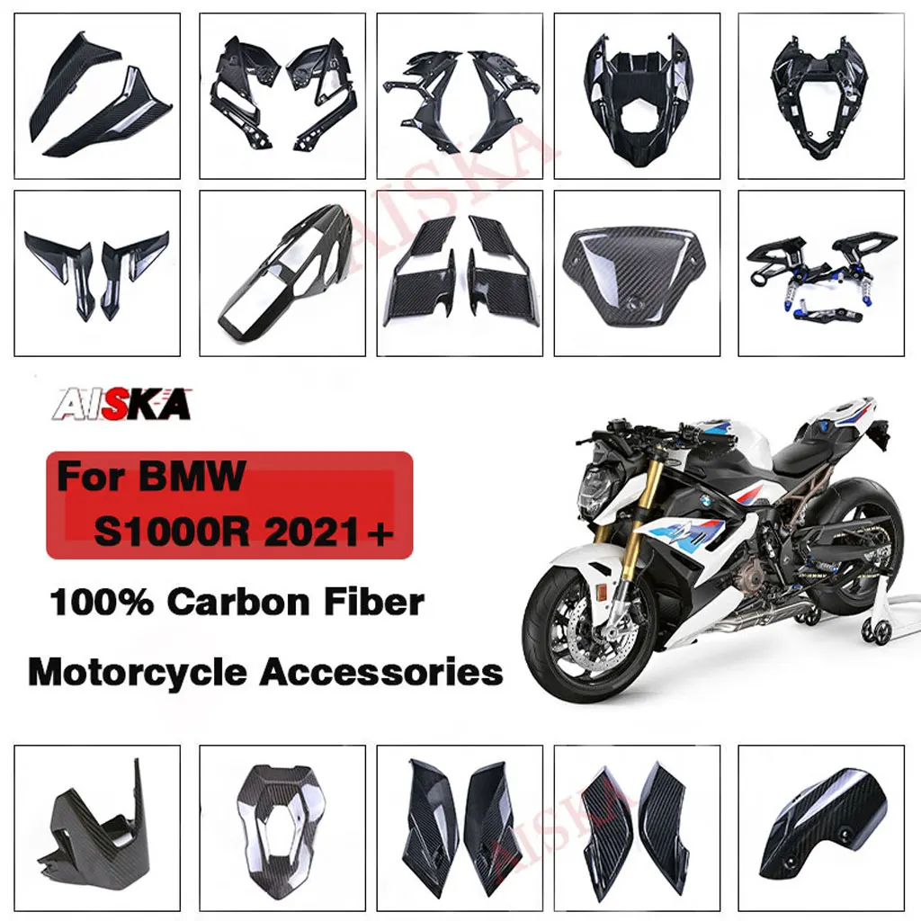 

3K Full Carbon Fiber Winglets Fender Fuel Tank Guard Fairings Motorcycle Accessories For BMW S1000R M1000R 2021 2022 2023 2024