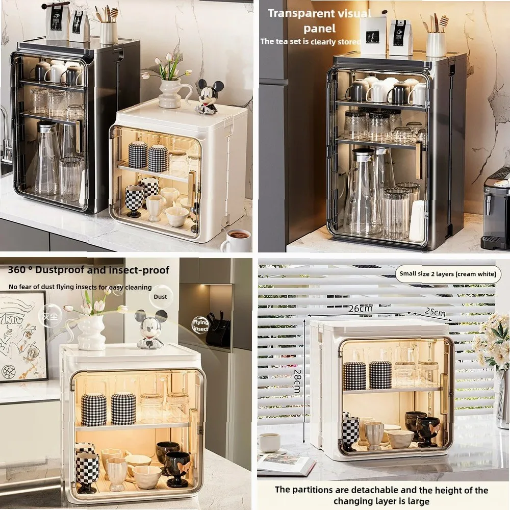 Dustproof Cup Storage Rack, Desktop Tea Cup Holder, Water Cup Organizer, Tea Set Storage Box, Coffee Mug Rack for Home