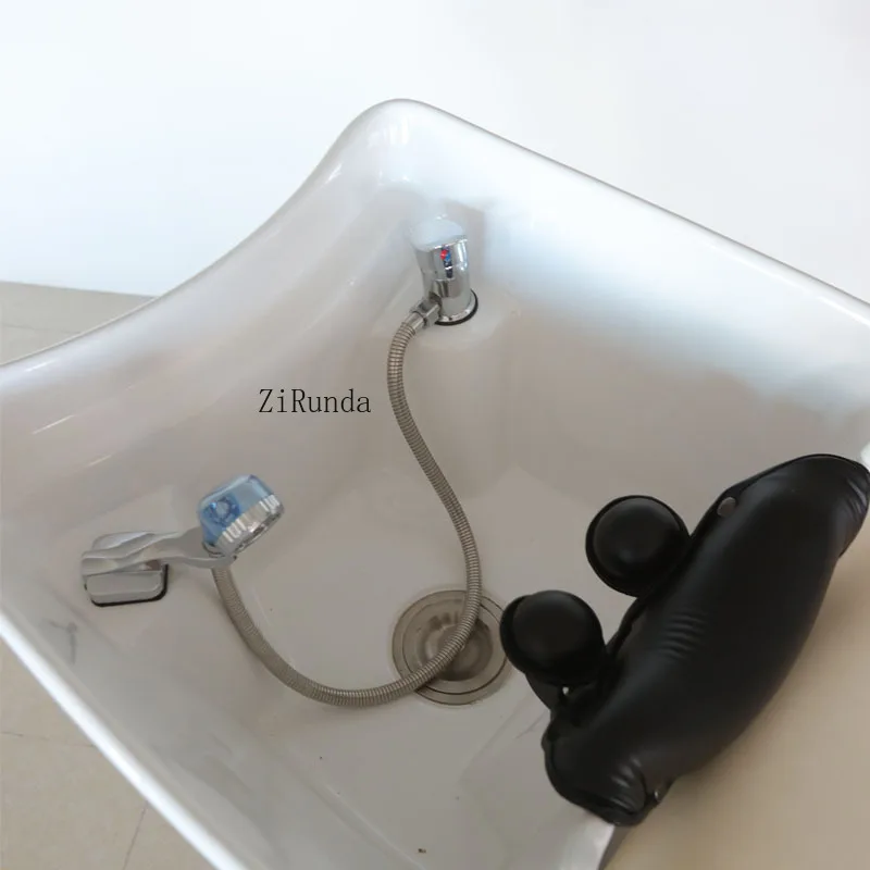 سرير شامبو شبه قابل للاستلقاء من الفولاذ المقاوم للصدأ، سرير شامبو خاص لصالون الحلاقة وصالون الشعر #5