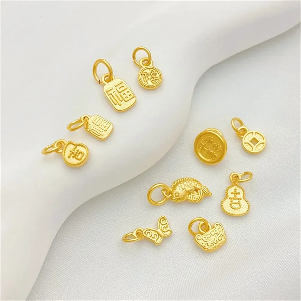 لون الذهب الرملي السلام والفرح، كل شيء على ما يرام، قلادة من ماركة Fu مصنوعة يدويًا، إكسسوارات مادة القلادة