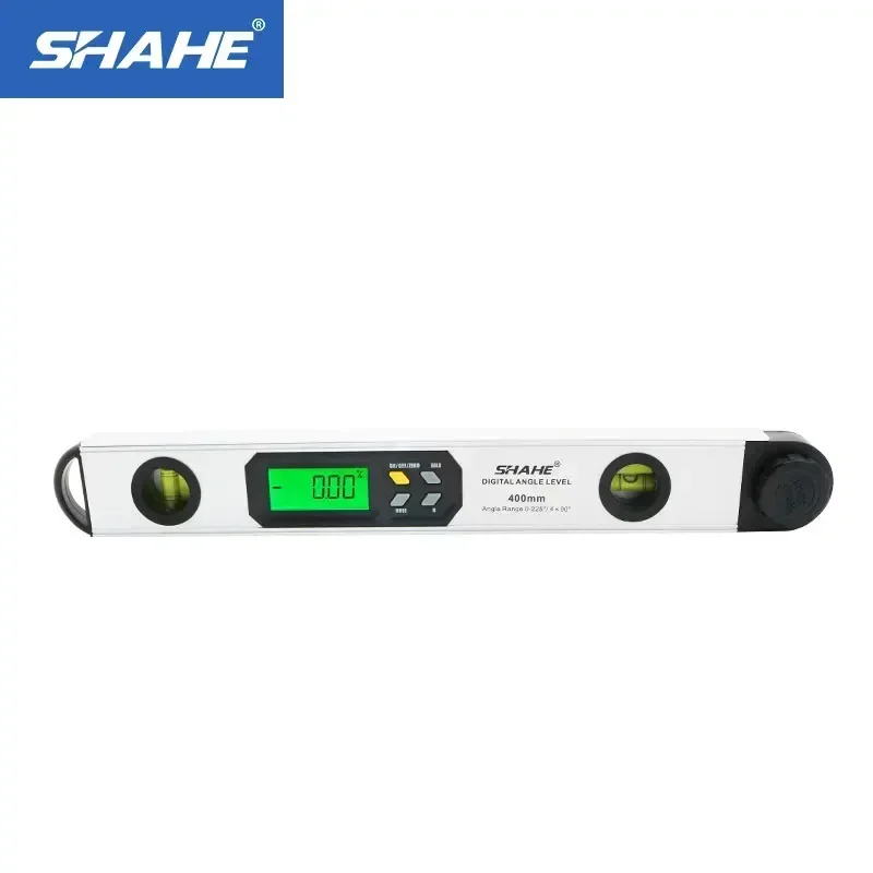 SHAHE 0~225° LCD Digital Protractor Spirit Level Angle Finder Gauge Meter 16 Inch With Horizontal And Vertical Bubble