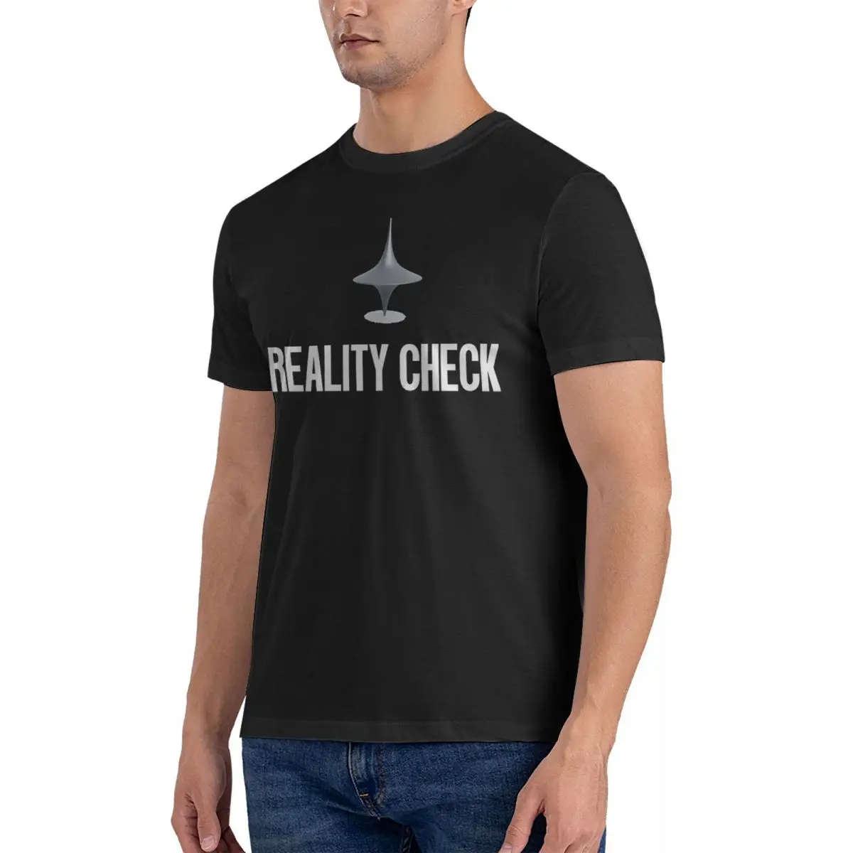 Men's T-Shirt Reality Check Fashion Pure Cotton Tee Shirt Short Sleeve Inception T Shirts Round Neck Clothing Gift Idea