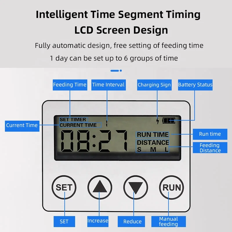 2025Solar Visvijver Automatische Feeder Koi Vijver Intelligente Timing Voeden Binnen en Buiten Groot Gebied Vis Feeder