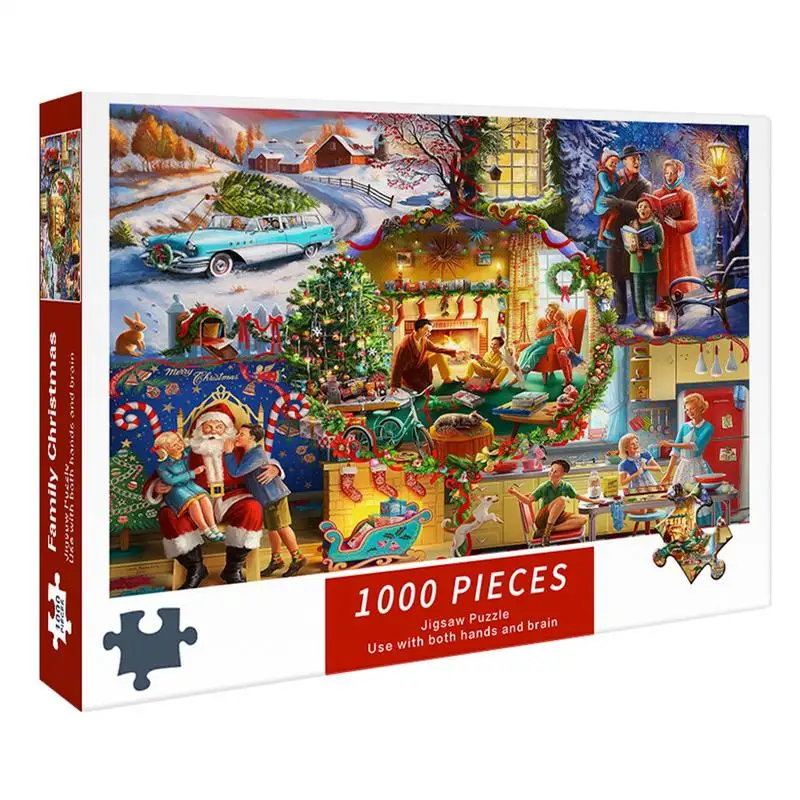 Kreative Gehirn-Puzzles, 1000 Teile, Cartoon-Weihnachtsmann-Puzzle, Heimdekoration, Spiele, Puzzles, Lernspielzeug für Kinder