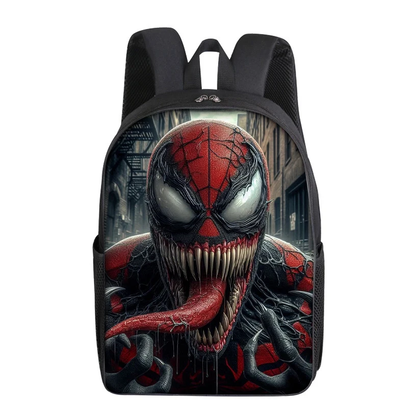 Venom Spiderman Backpack Marvel Movie Cartoon Print Kids Student Back To School Bag Men Office Vogue Laptop Storage Knapsack New