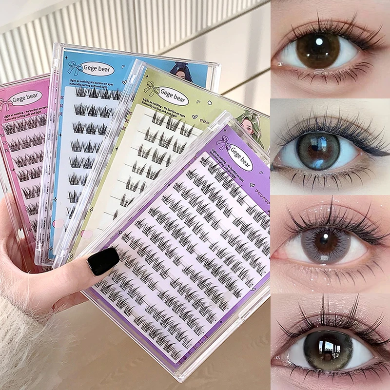 Cílios Postiços Gege Bear Sem Gel, Fáceis de Aplicar em Três Passos com Efeitos Naturais, Perfeitos para Iniciantes. Eles Vêm com S