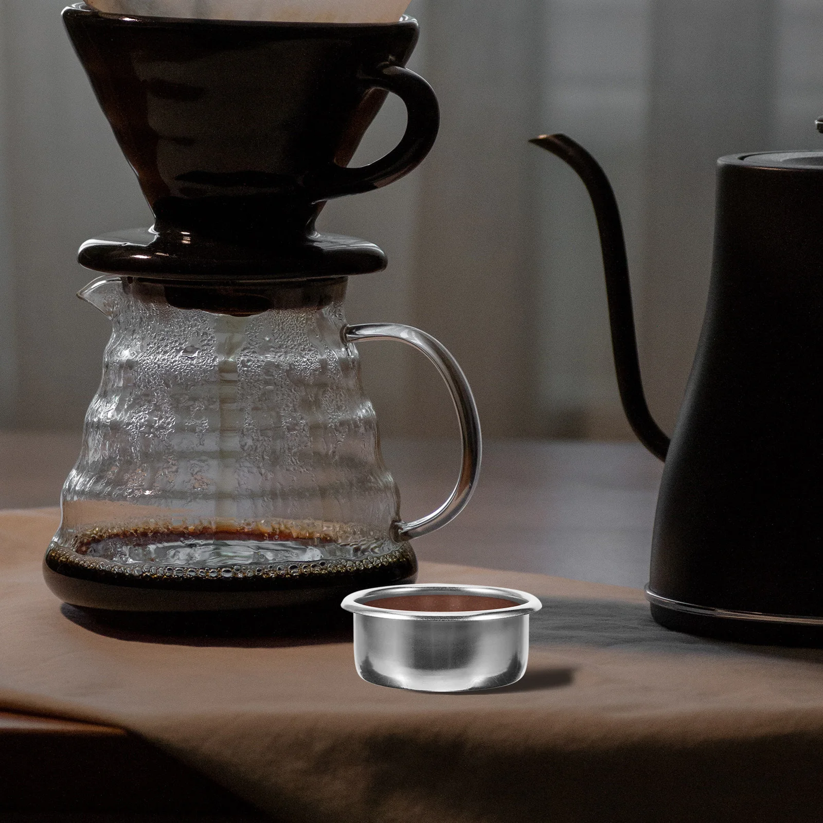 كوب فلتر إسبرسو من الفولاذ المقاوم للصدأ لصانعة القهوة، مصفاة مسامية قابلة لإعادة الاستخدام لفلتر القهوة من الفولاذ المقاوم للصدأ ذات المذاق النقي