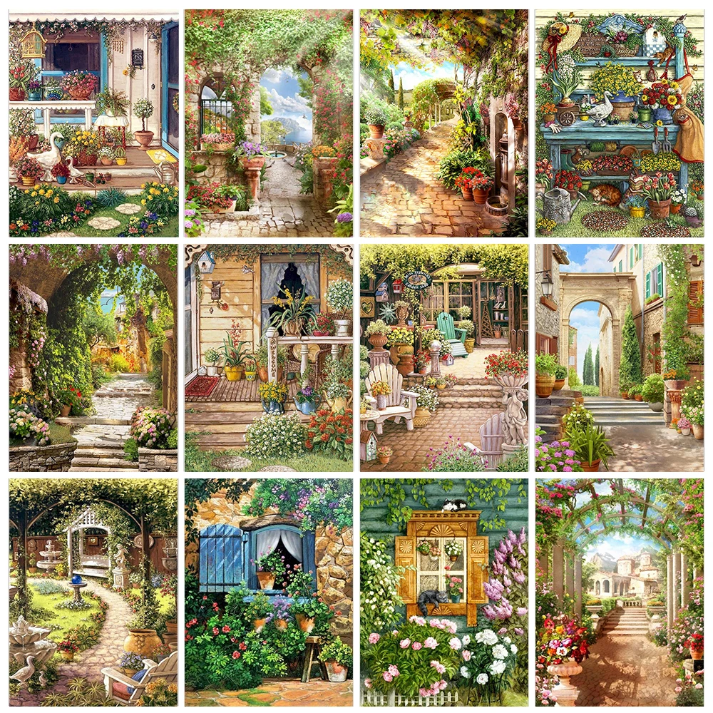 

Пасторальный пейзаж DIY цифровая картина маслом красочная картина ручной работы домашнее искусство украшение стены простые поделки