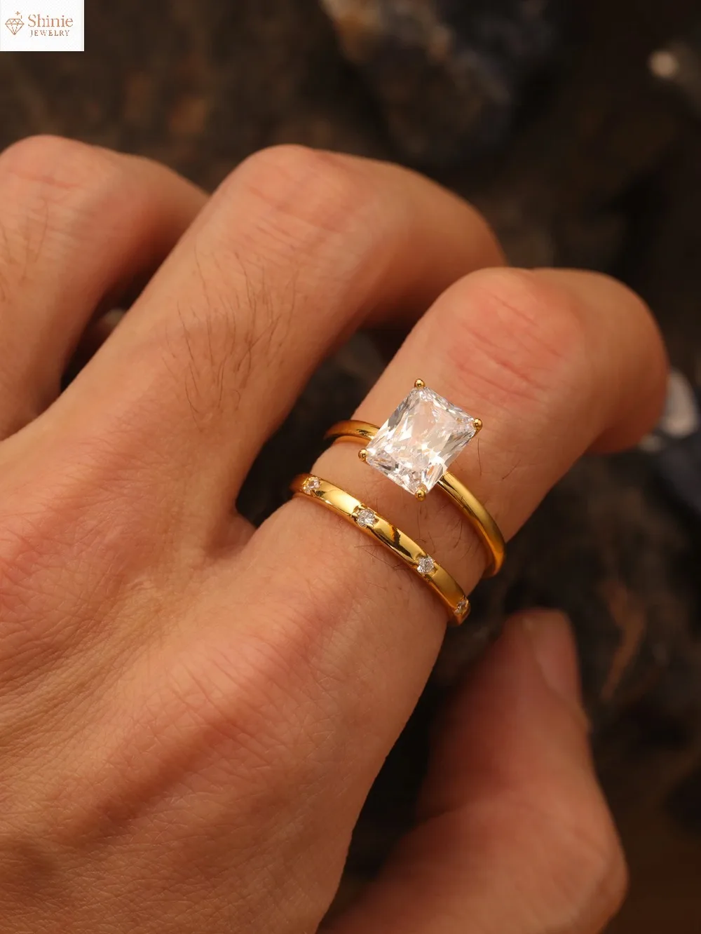 

Кольцо из стерлингового серебра 925 пробы, прямоугольное кольцо с муассанитом 3 карата, ювелирные изделия, подходящие для подарка, персонализированный модный подарок на день рождения