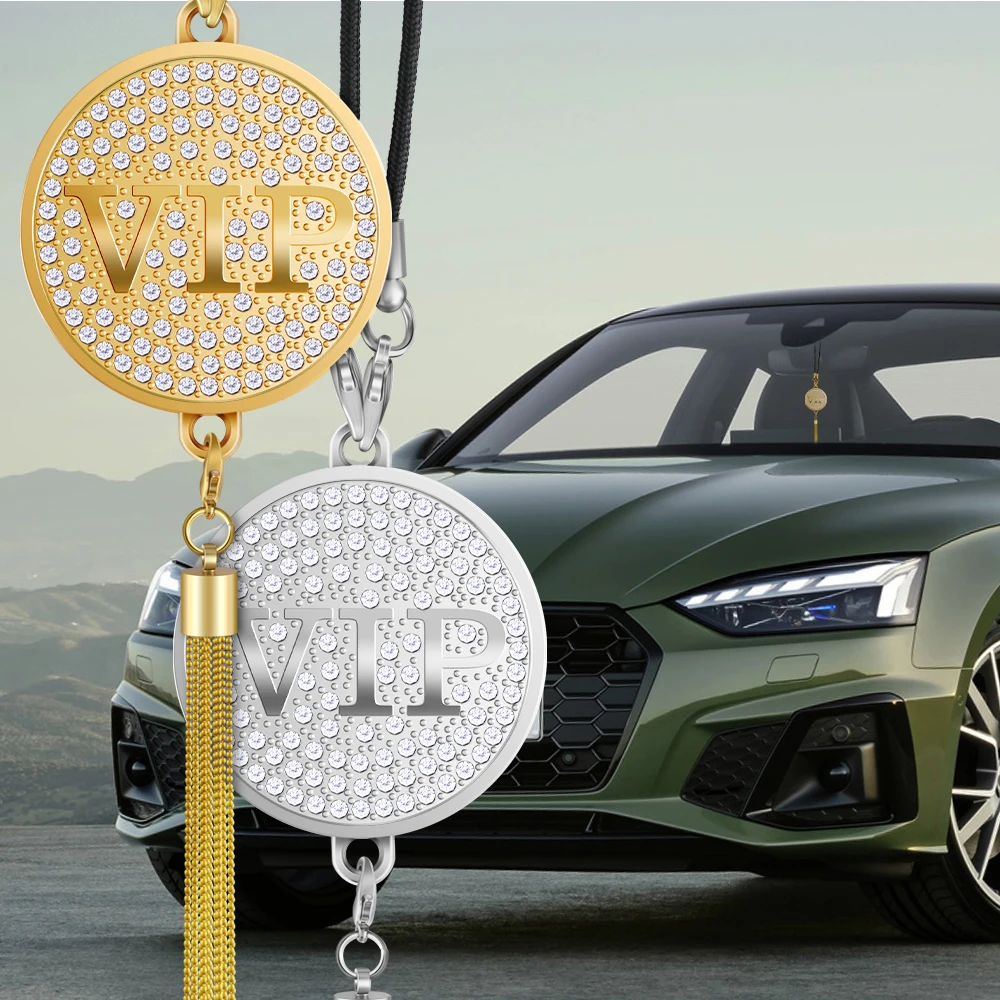 Car Styling Metal VIP Badge Emblem Auto Rearview Mirror Hanging Pendant For Audi Skoda Renault Toyota Volvo Volkswagen Peugeot