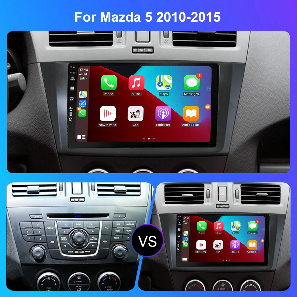 6+128GB IPS Screen Player Car Radio for Mazda 5 2010 2011 2012 2013 2014 2015 Android 12 Wireless Carplay Auto Multimedia Audio