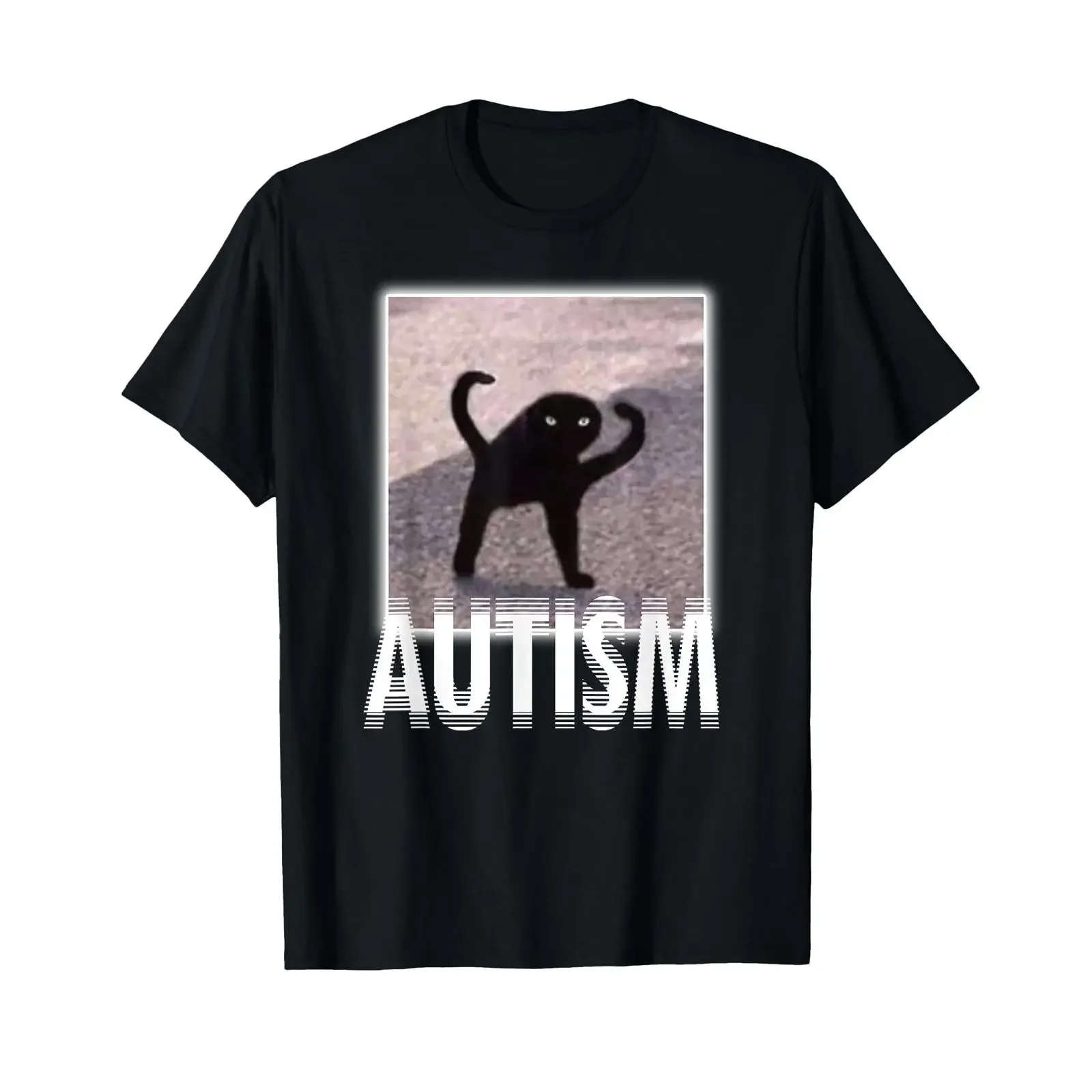 Autism Cursed Cat Meme T Shirt vintage Washed Versatile Stretched Soft Casual Comfortable streetwear designer clothes Stylish