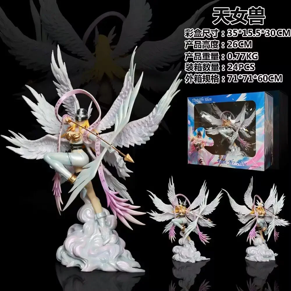

In Stock Digimon Adventure Figurine Angewomon Figure Anime Fairimon Gk Figures Collectible Statue Model Custom Toy Gk Figures