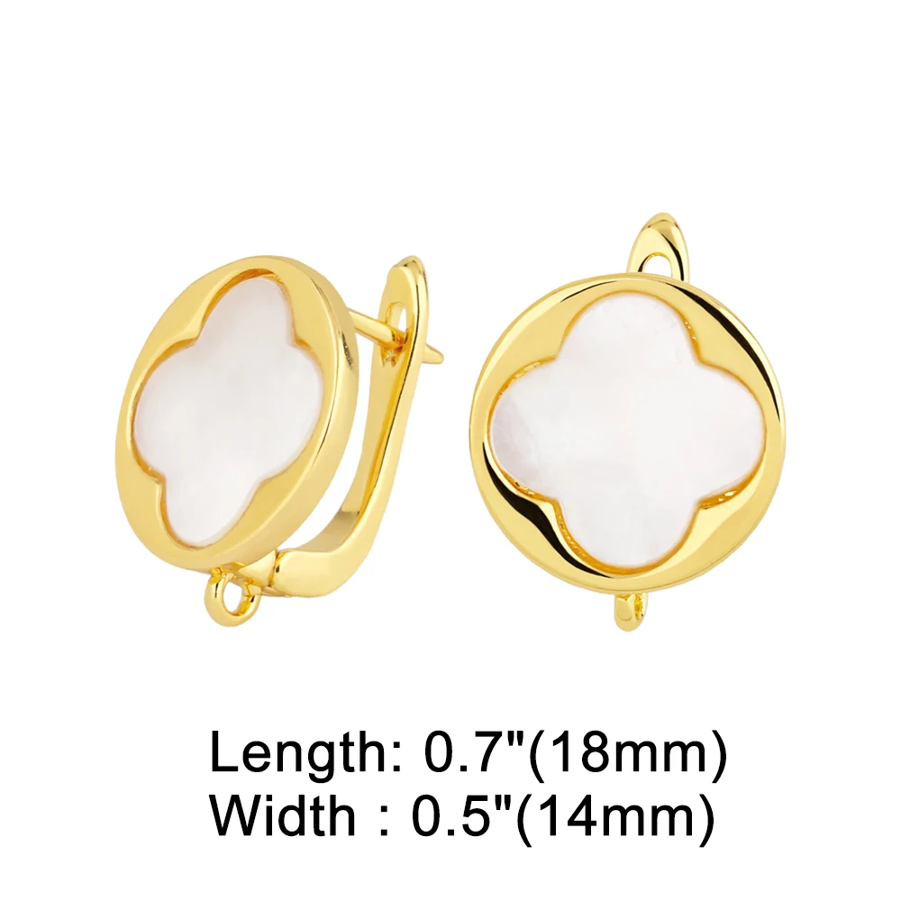 OCESRIO Shell Flower Earring Hooks for Earrings Making Copper Gold Plated Handmade Jewelry Findings DIY Wholesale erha096