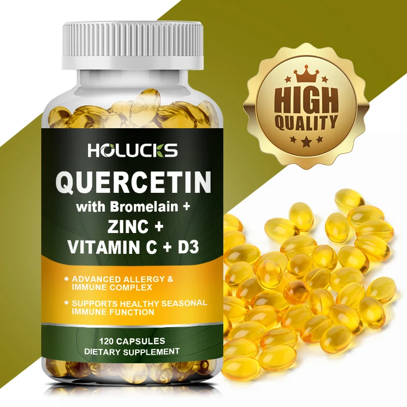 

Quercetin Complex Supplement, Support Cardiovascular & Immune Health, Antioxidant, Enhance Energy, for Healthy Aging