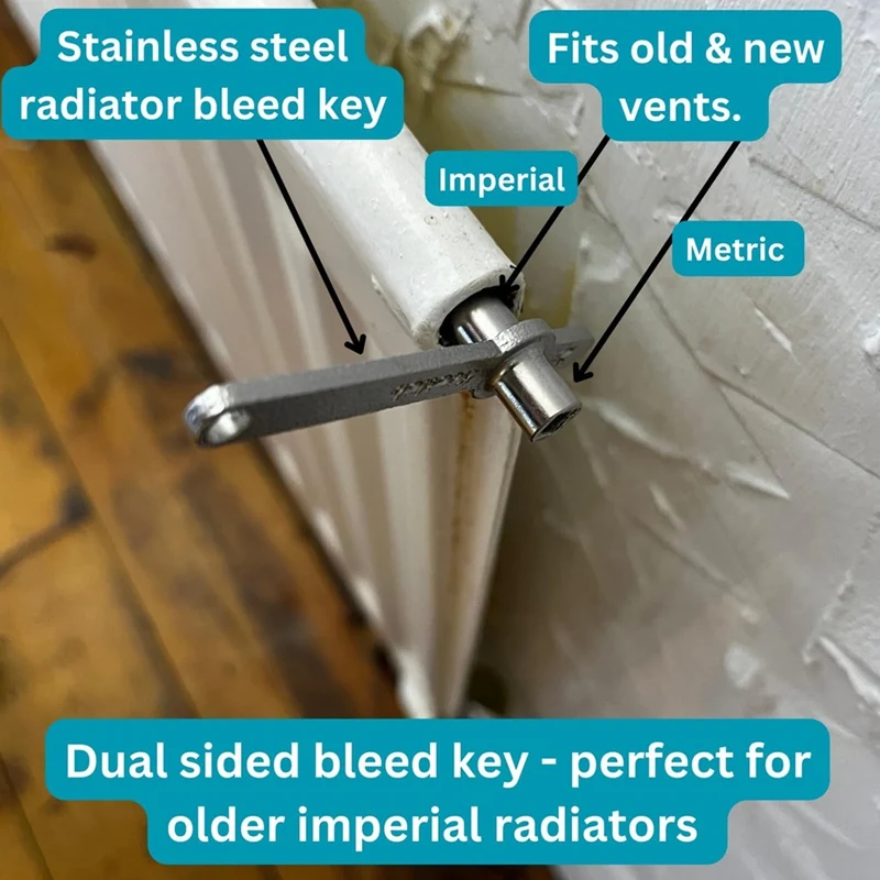The Ultimate Radiator Key - Dual-Sized Imperial & Metric - Premium Stainless Steel Rad Key For Efficient Heating