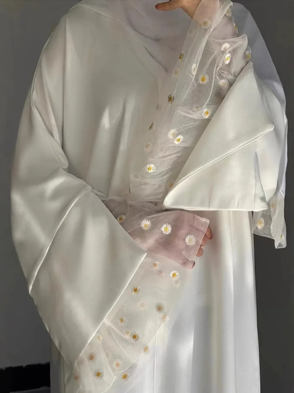 무슬림 아바야 여성 아바야 두바이 단정한 오픈 드레스 모로코 카프탄 2026 이드 우아한 가디건 레이스 소매 니다 카프탄 롱 로브