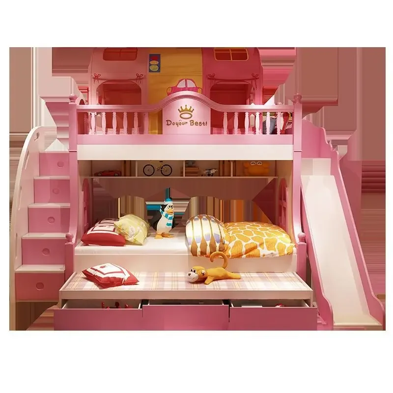 Double layered bed mother high and low princess children's bed bunk