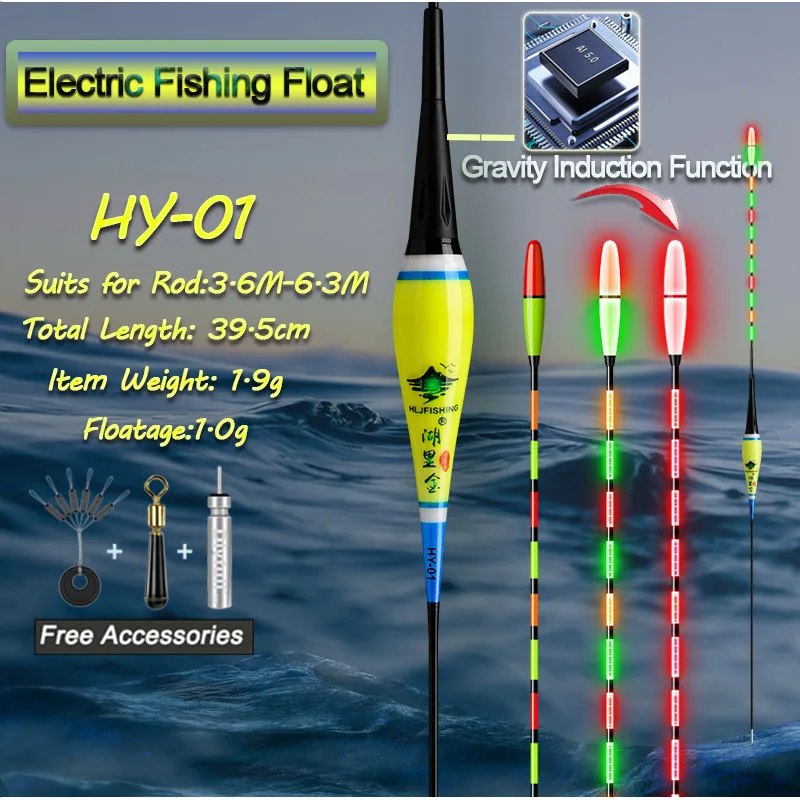 

2pcs/Lot Fishing Floats Gravity Sensor Electric LED Luminous Color Change Smart IC Carp Bobber Fishing Accessories Tackles