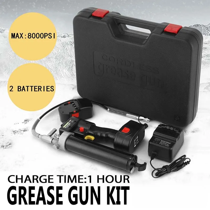 18V 8000PSI Electric Grease Gun Cordless Battery Multifunctional Electric Wireless Grease Gun Refueling Machine Oil Filling Tool