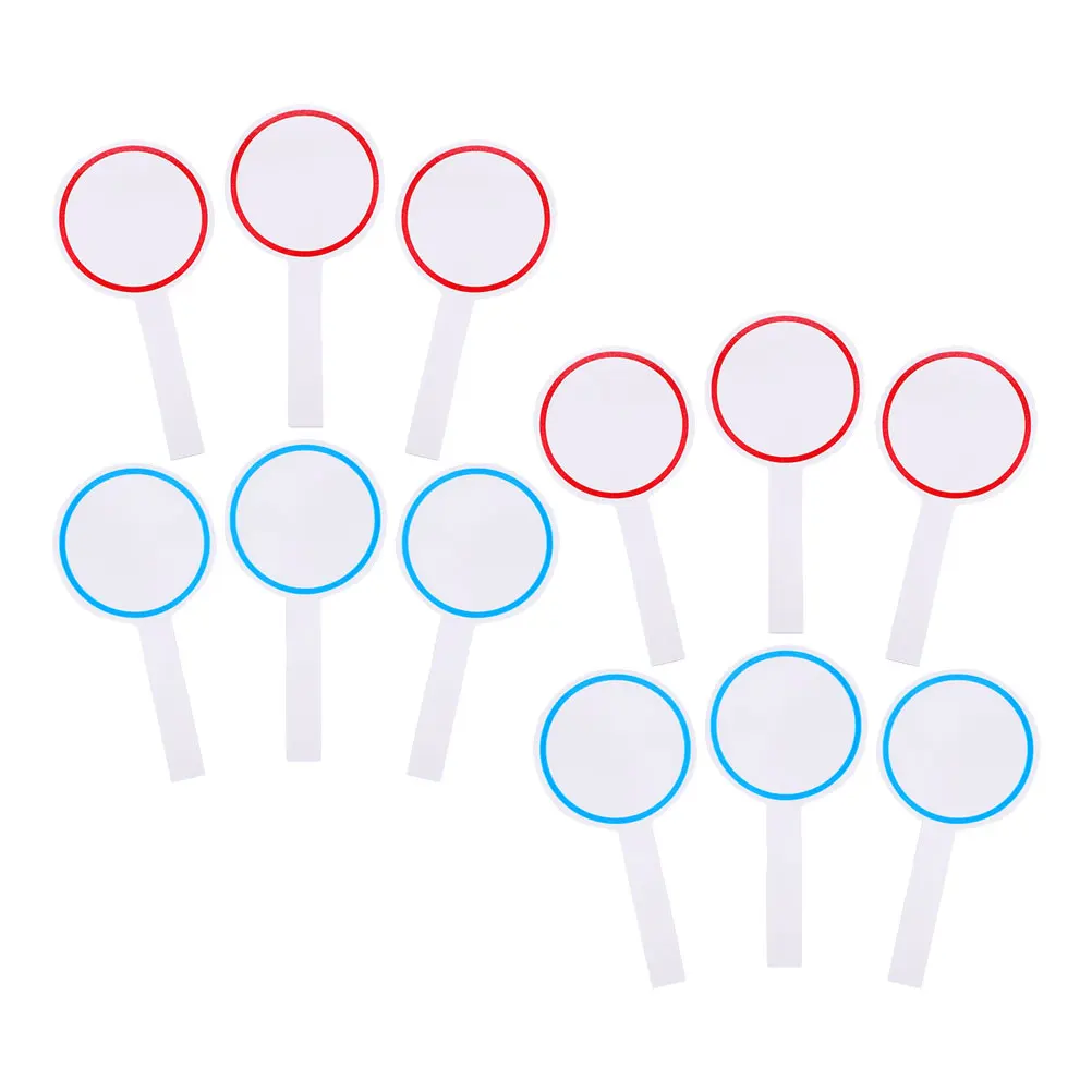 12Pcs Handheld Scoreboard Reusable Dry Erase Board for Auctions Voting Games Competition Portable Blank Whiteboard Single Side