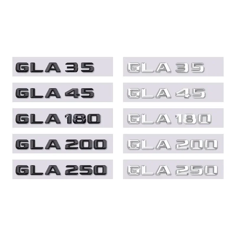 GLA35 GLA45 GLA180 GLA200 GLA250 رسالة سيارة ملصق لمرسيدس بنز GLA فئة تجديد التمهيد الخلفي شعار الجذع الإزاحة التسمية