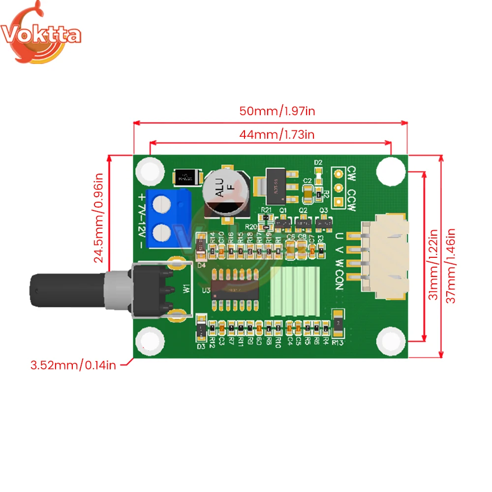 PWM DC Motor Speed Controller DC 7V-12V Brushless Motor Drive Board Module Speed Regulator Optical Drive Hard Disk Motor Control