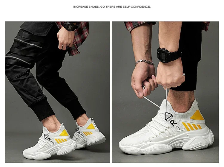 Herren-Schuhe mit verstecktem Absatz, atmungsaktive Sneaker, versteckte Absätze, erhältlich in den Höhen 8 cm und 6 cm, optional erhöhte Absatzhöhe, sportliche Schuhe für Männer, die größer wirken lassen. – Detail 11