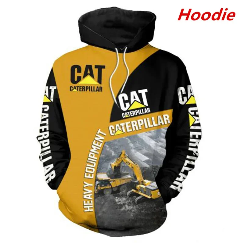 New autumn fashion men\'s hoodie 3D printing large excavator unisex casual zipper hoodie Harajuku street sweatshirt HSK020