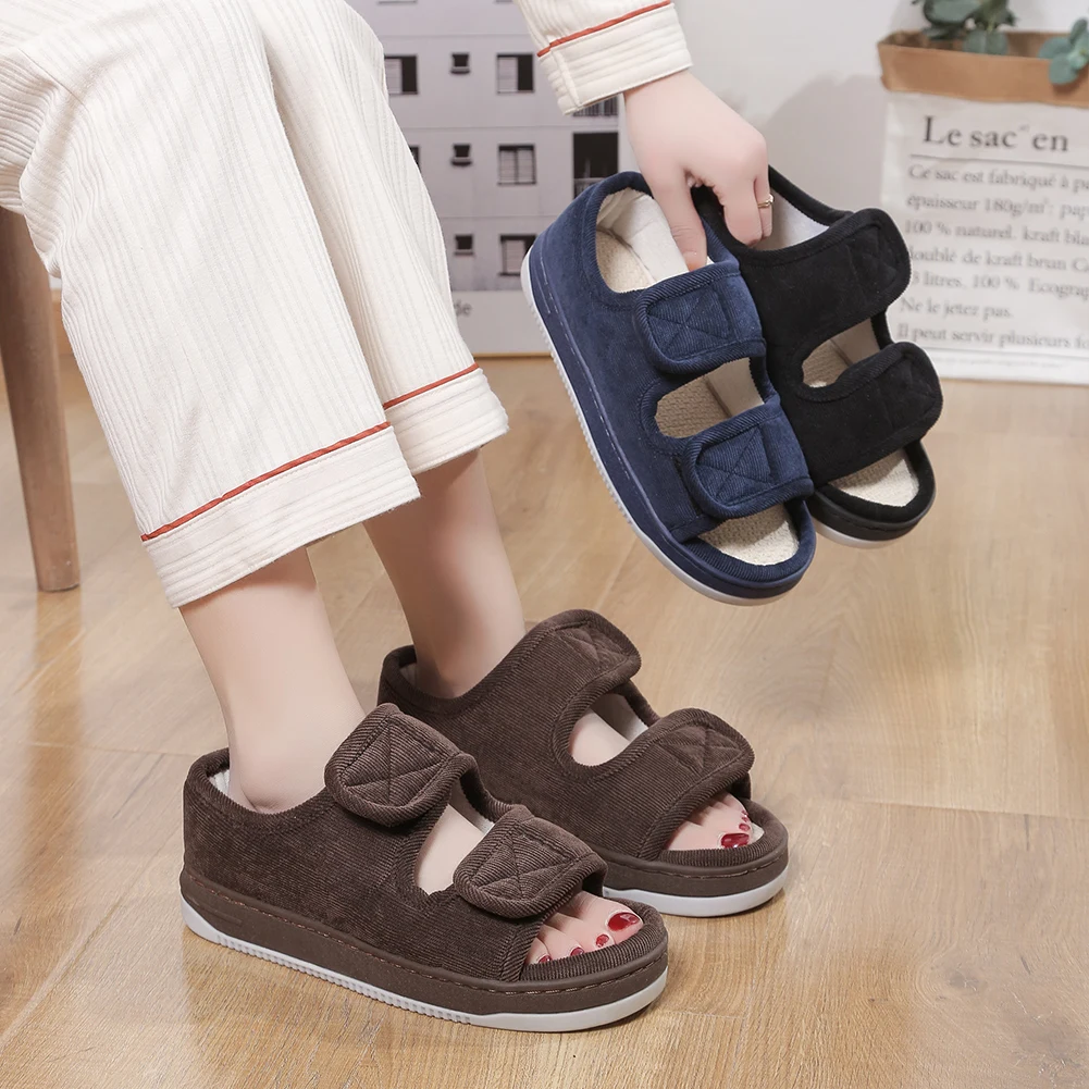 Diabetic Sandals Open Toe Diabetic Slippers Adjustable Elderly Sandals Breathable Orthopedic Footwear for Women and Men