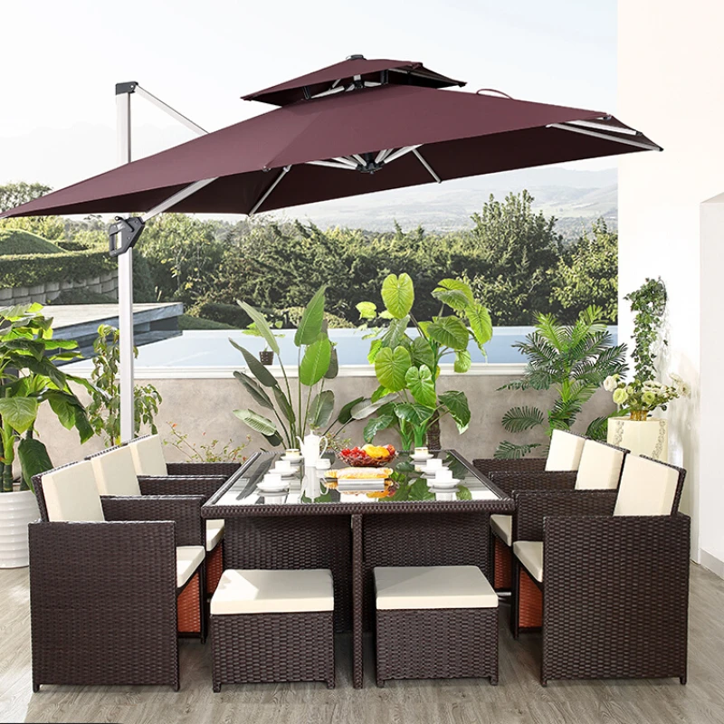 Outdoor tables, chairs, rattan chairs, balcony courtyard, outdoor leisure terrace garden, waterproof and sun-proof outdoor.