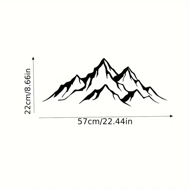 1pc Creative Vinyl Wall Sticker, Mountain Silhouette Print, Self-Adhesive Wall Sticker For Bedroom, Entryway, Living Room, Porch