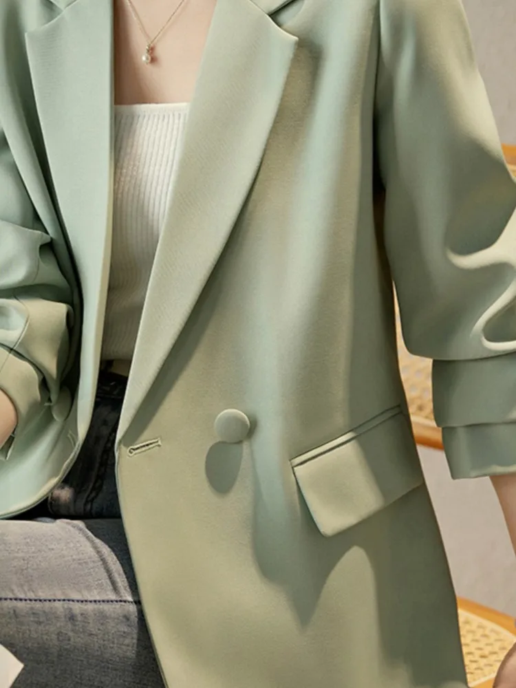 Solid Blazers Women 2023 New Fashion Office Lady Double Breasted Chic Coat Formal Elegant Slim Long Sleeves Female Blazer Jacket