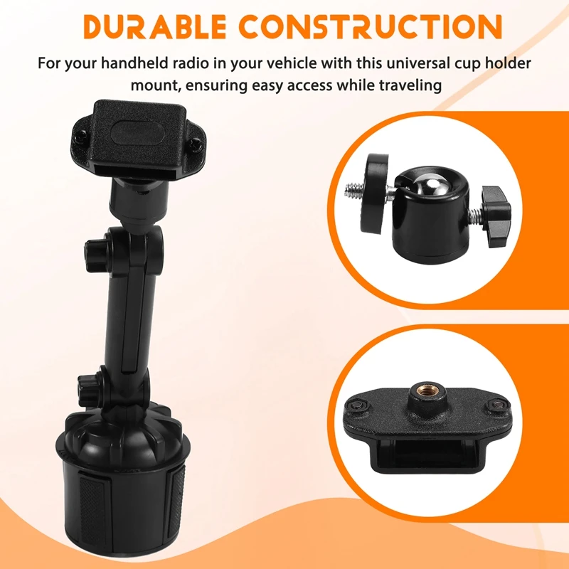 Adjustable Car Walkie Talkie Holder For UV5R Yaesu Auto Cup Mount Bracket Stand Two Way Radio Accessory