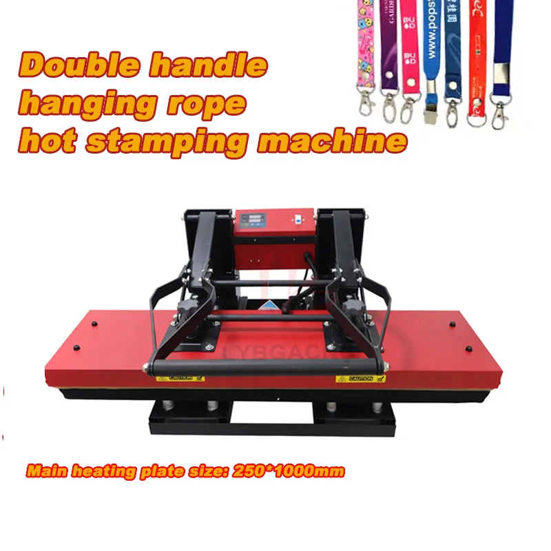 25*100CM Double Handle Hanging Rope Heat Press Machine Woven Tape Pattern Hot Stamping, Heat Transfer Printing Equipment