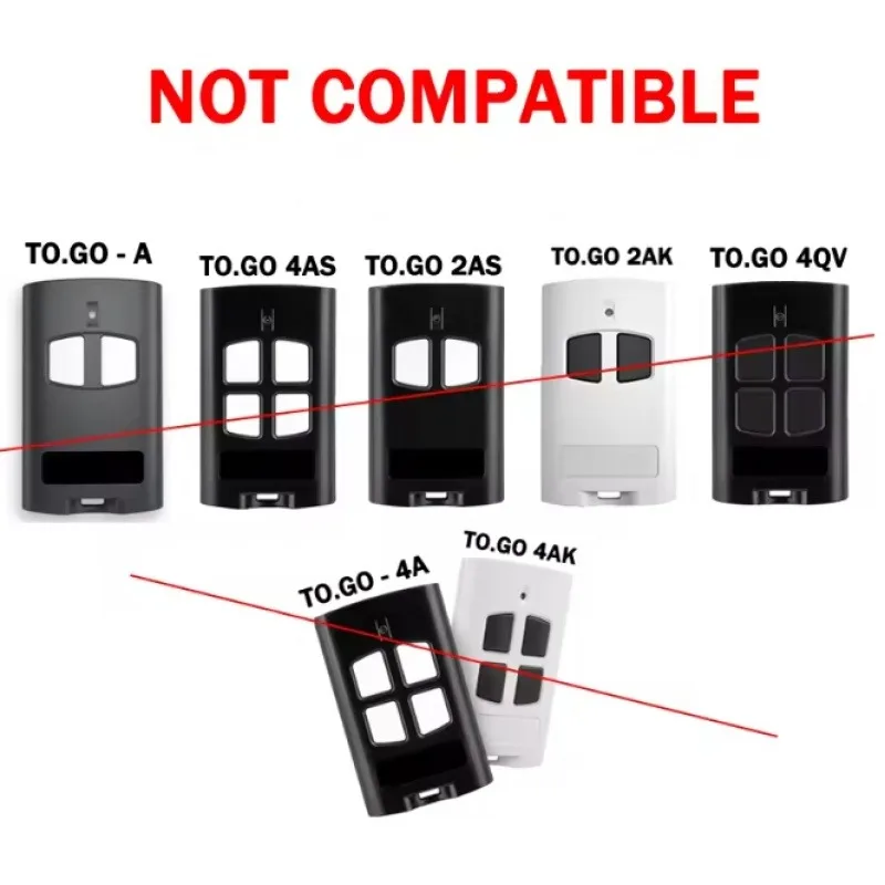 TO.GO 2WP 4WP Garage Door Remote Control 433.92MHz Fixed Code TO GO 2 4 WP Gate Remote Control Garage Door Opener Transmitter