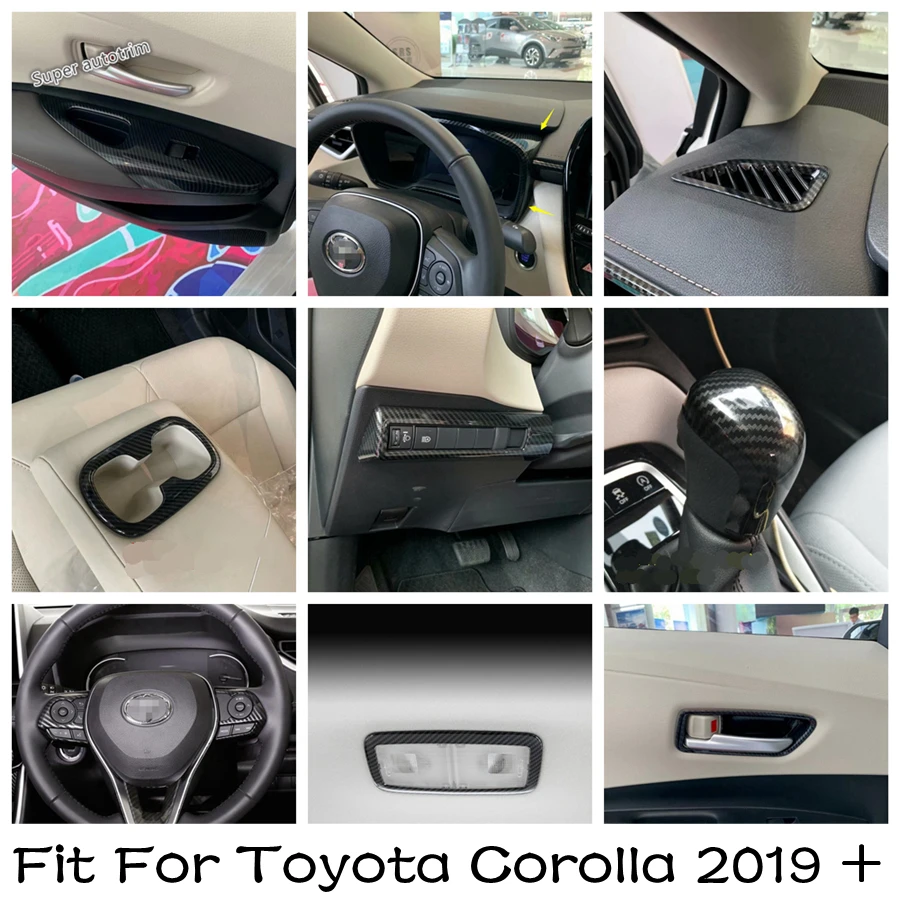 

Car Carbon Fiber Color Interior Refit Kit Accessories Central Console Dashboard Trim Cover Fit For Toyota Corolla 2019 - 2024