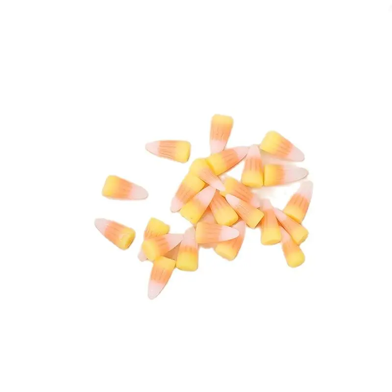 20 Pcs Halloween Mini Candy Corn Charms Creative Resin Pendant For Keychain Necklace  Jewelry Diy Making