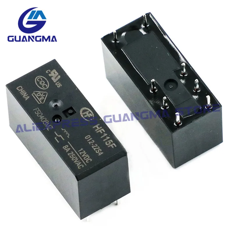 10PCS Relays JQX-115F-005 012 024 048 2ZS4  8A 250V ac 8Pin HF115F-110-2ZS4  JQX HF DC5V 12V 24V 48V 110V 230V HF115-A-230-2ZS4