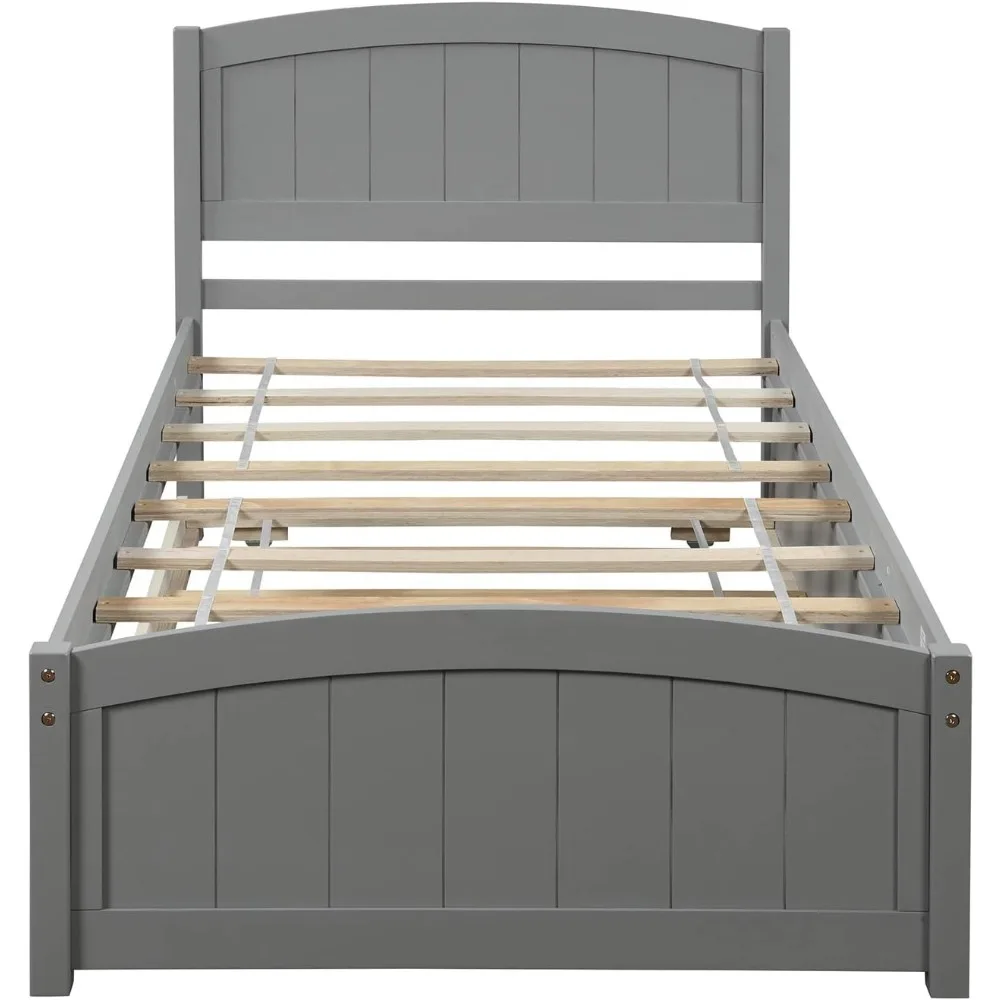 سرير بمنصة مزدوج الحجم بتصميمات Harper & Bright مع دولاب، وإطار سرير مزدوج من الخشب الصلب مع لوح رأسي، وسرير قابل للسحب مع #3