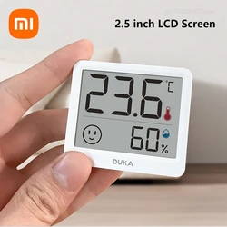 Xiaomi-DUKA Atuman Medidor Eletrônico Digital de Temperatura e Umidade, Termômetro Interior, Higrômetro, Sensor de Tempo, Relógio, LCD, 2.5