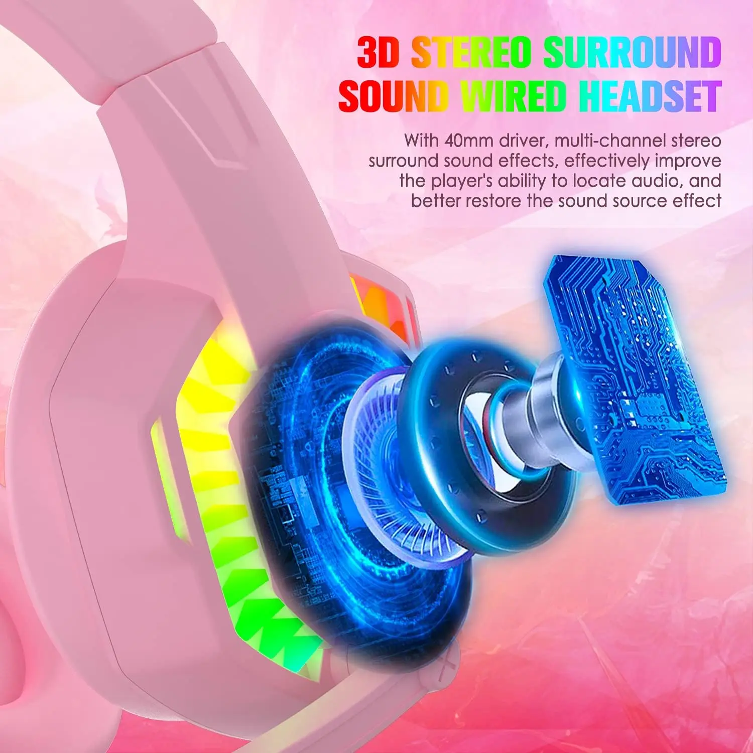 Cuffie da gioco con microfono per controller PS4 PC Xbox One PS5, cuffie over-ear con cancellazione del rumore con microfono regolabile, Breat