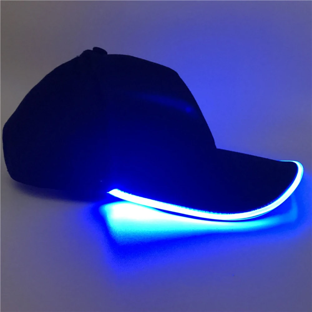 Fashion LED Glow Cap Colorful Hip Hop Hat Unisex Outdoor Sport Outdoor Cotton Cap Sunshade Baseball Cap Adjustable Hat