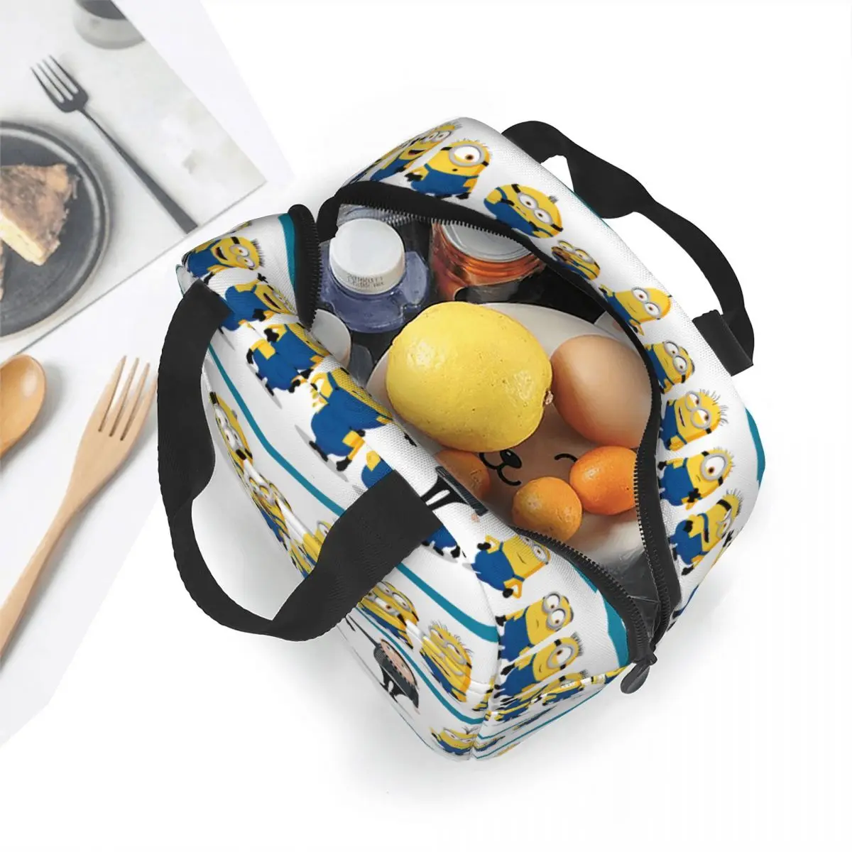 Minions Gru & Minions borsa per il pranzo isolata Line-Up borsa termica riutilizzabile ad alta capacità Tote Lunch Box College Picnic Food Bag