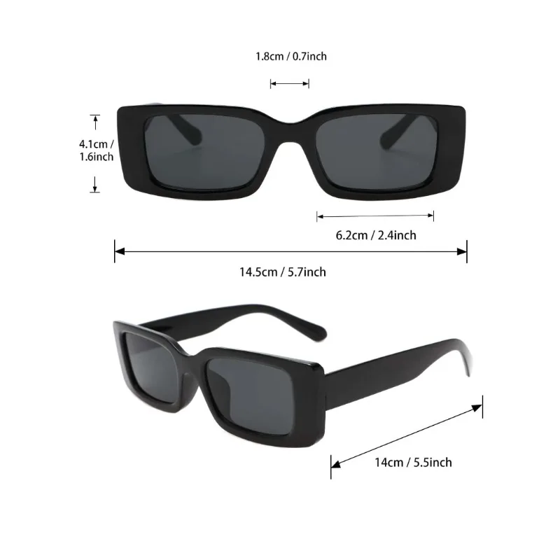 1 PCs Unisex Black Plastic Square Fashion Sunglasses Beach Play And Daily Photography Glasses view 5