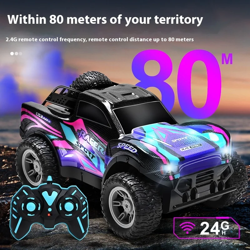 Remote Control Car Spray Pickup Four Wheel Drive Off Road Racing Car Drift Dynamic Music Children Toys Birthday Gift Decorations